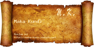 Maka Kunó névjegykártya